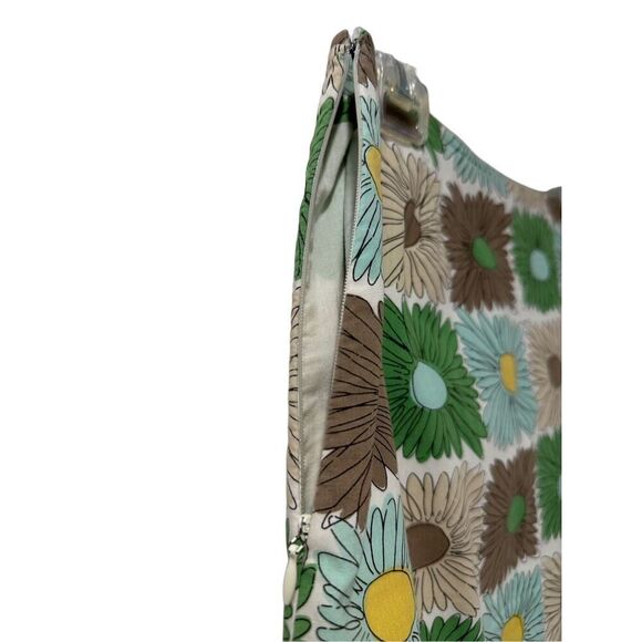 Boden women’s tan brown blue & green floral pattern skirt size 8R. #34-1949 - Picture 5 of 6